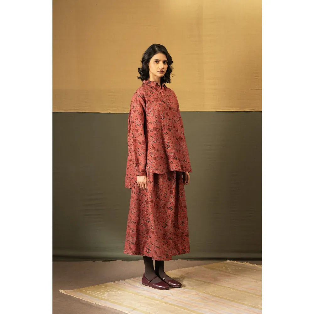 Diana Cotton Linen Blouse | Barn Red