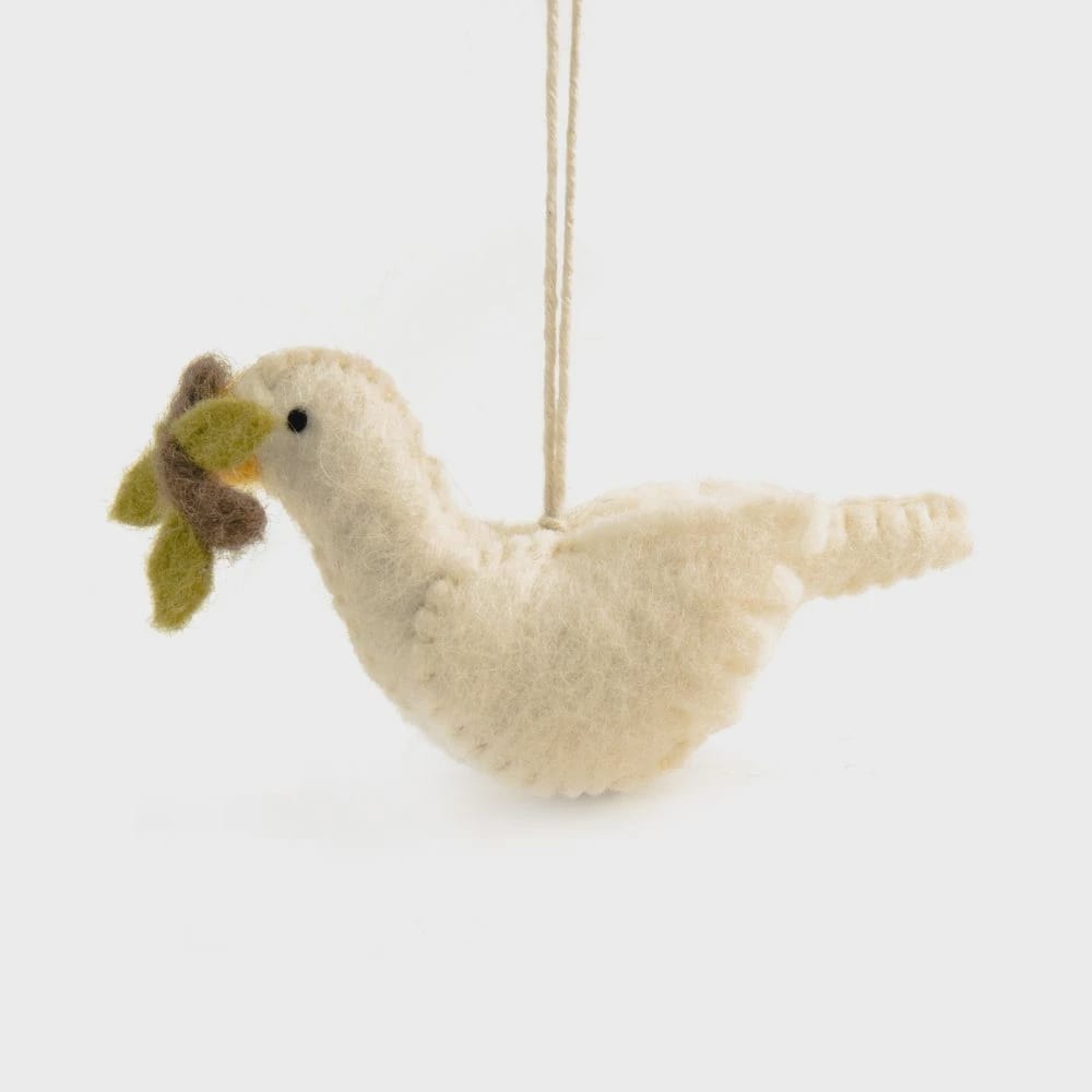 Dove Daisy Felt Decoration