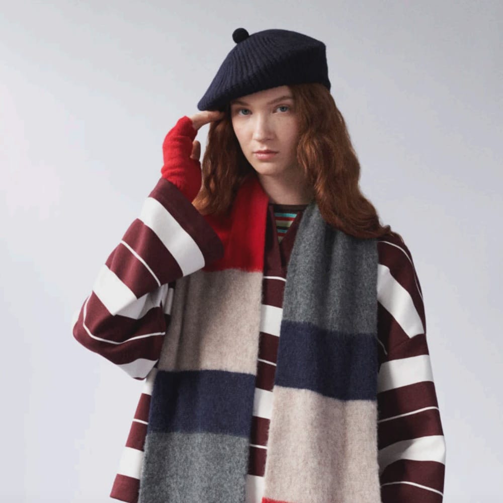 Elie Lambswool Beret | Navy