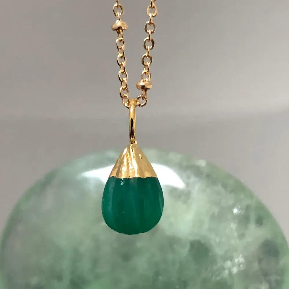 Eva Pendant Carved Green Onyx