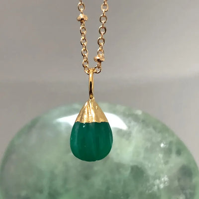 Eva Pendant Carved Green Onyx