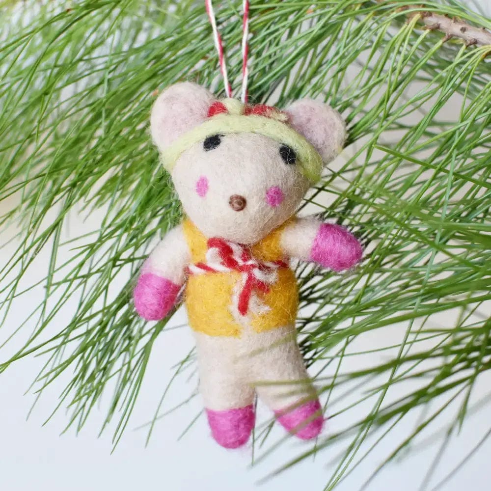Felt Decoration | Miss Mouse with Yellow Jacket
