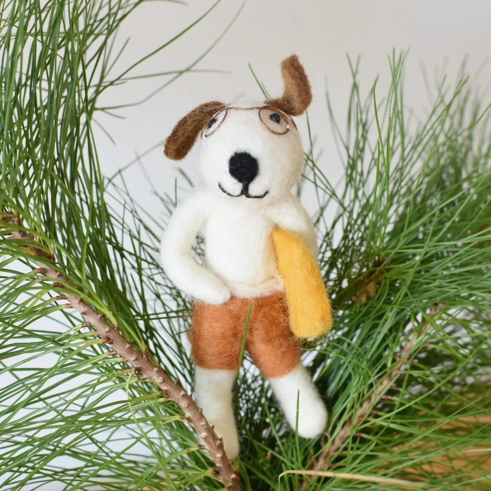 Felt Decoration | Surfer Dog | Made in Nepal