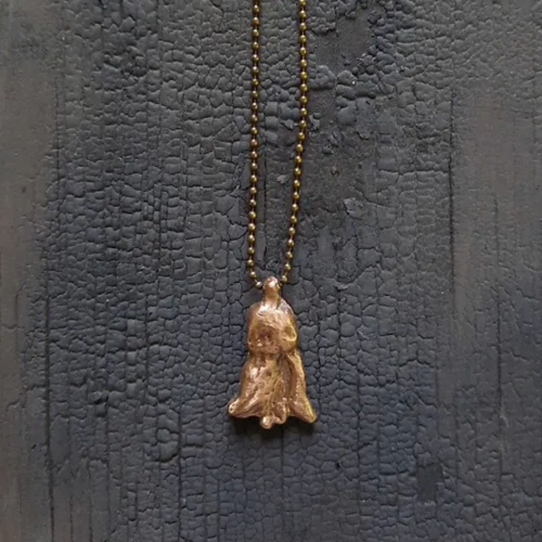 Flower Charm Necklace - Bronze