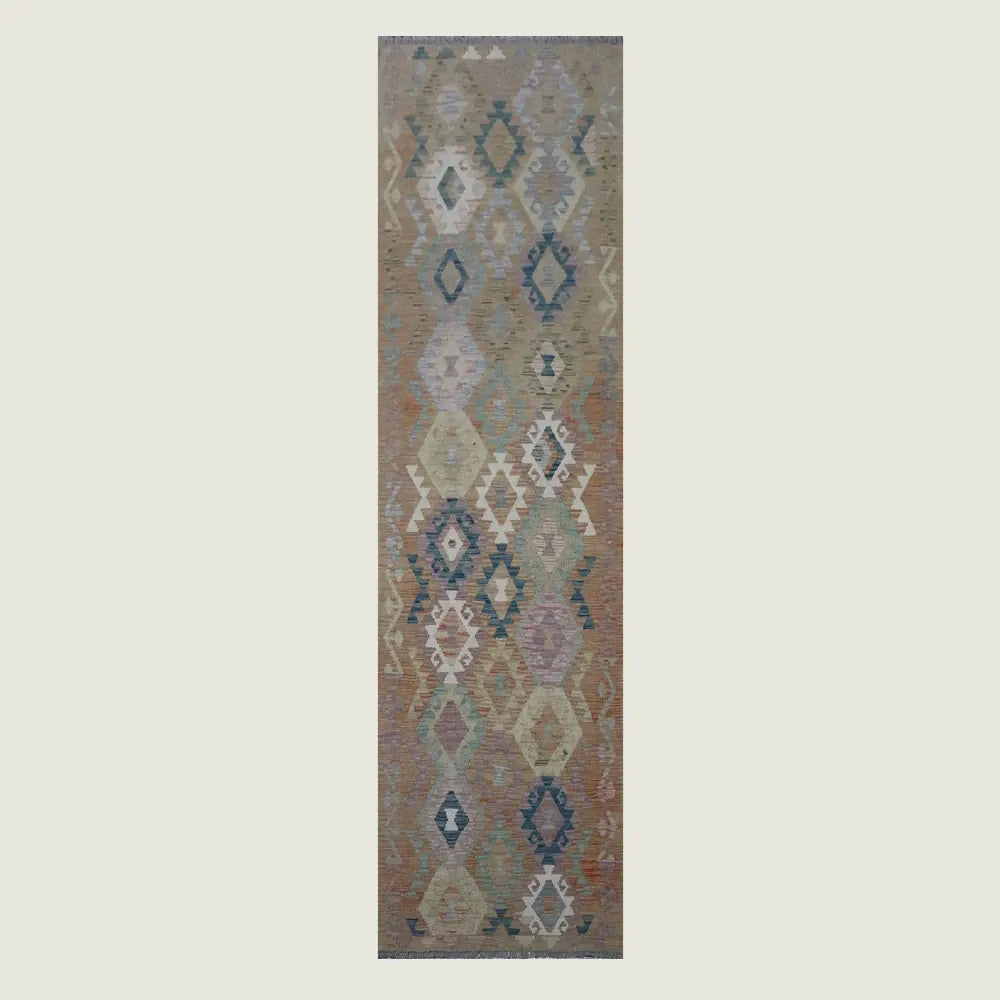 Hand Knotted Afghan Chobi Kilim Runner | Iman 112 | 300 x 80cm