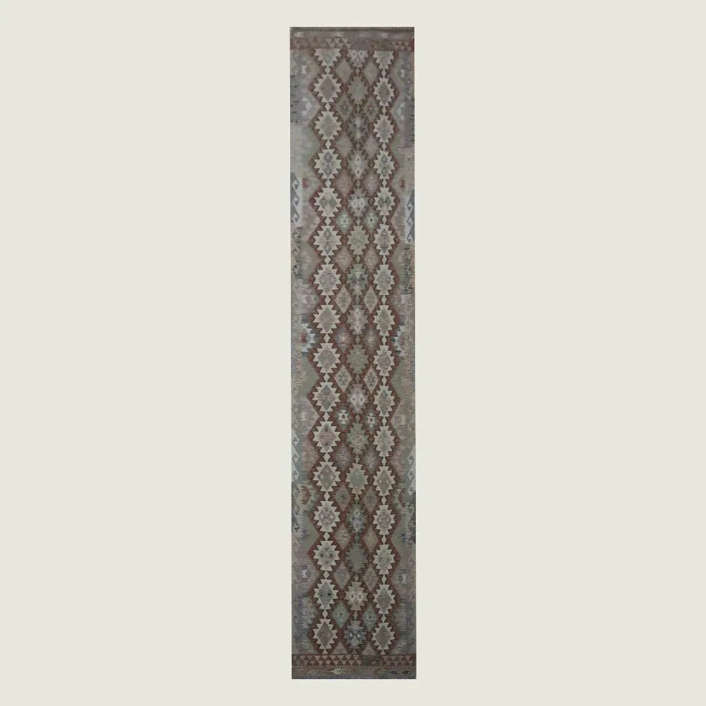Hand Knotted Afghan Chobi Kilim Runner | Razan | 400 x 80cm