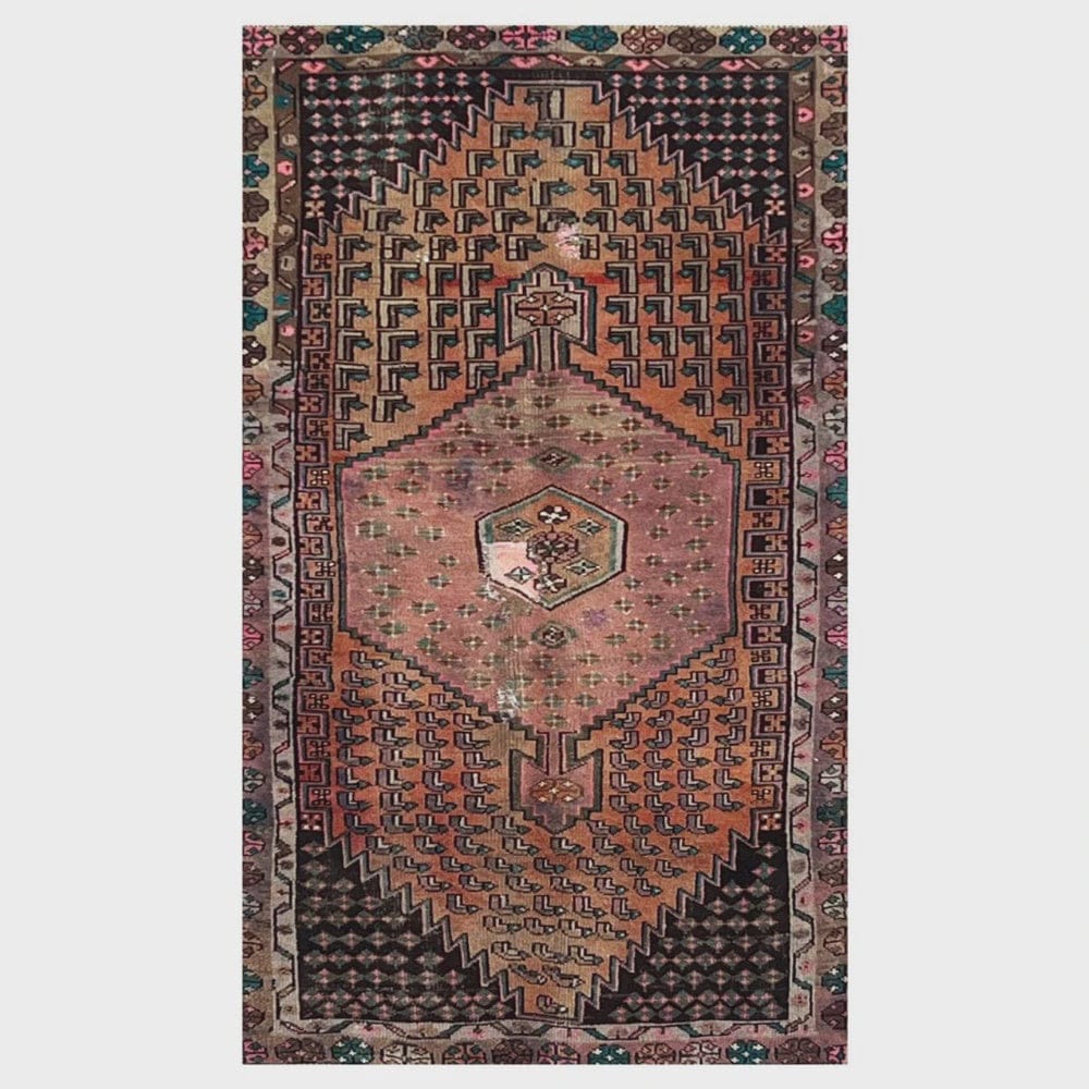Hand Knotted Vintage Persian Shirazi Rug | 198 x 99cm