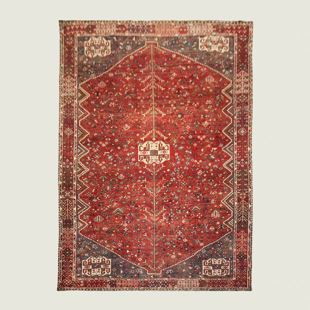 Hand Knotted Vintage Persian Shirazi Rug Ramni | 313 x 209cm