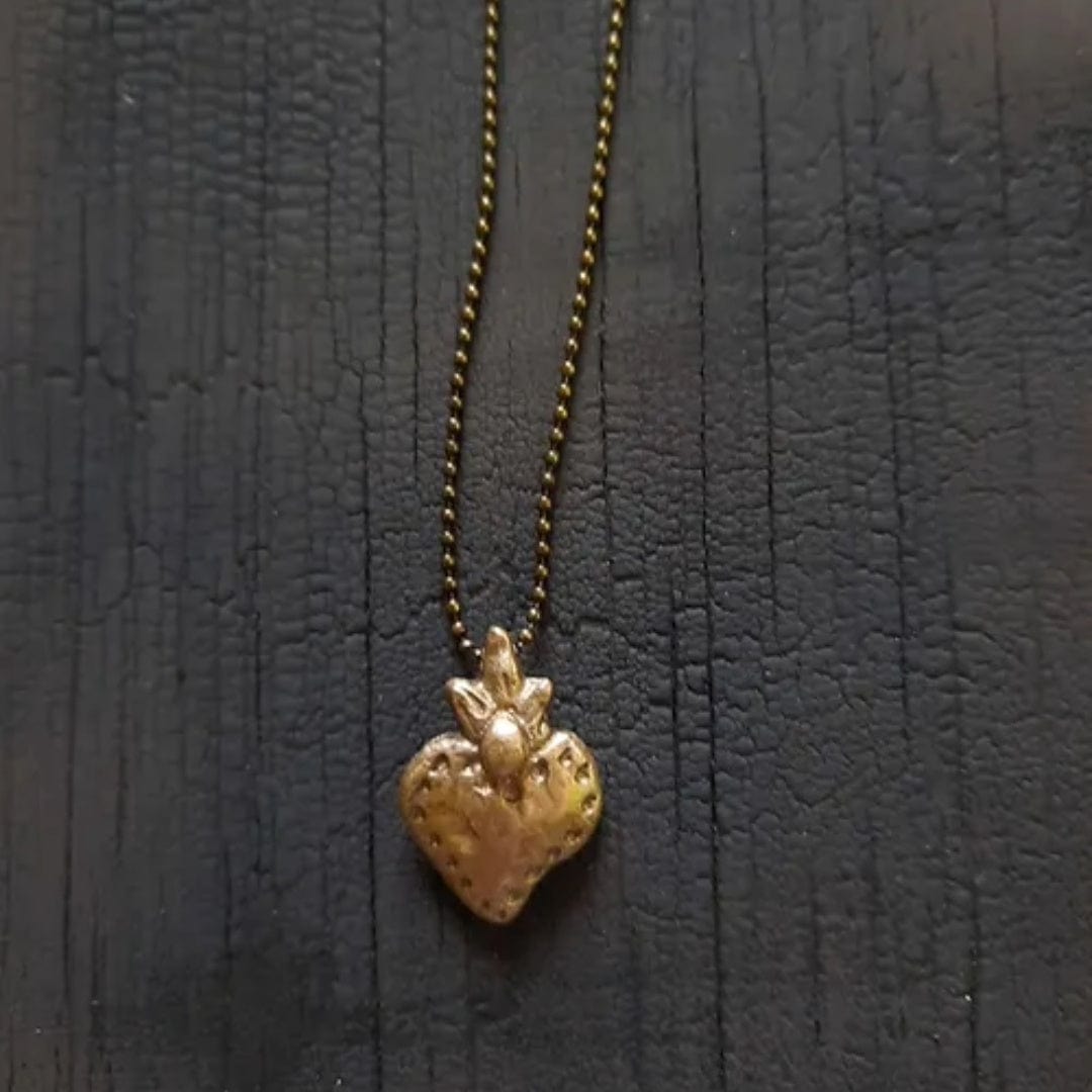 Heart Charm Necklace - Bronze