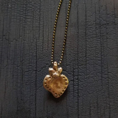 Heart Charm Necklace - Bronze