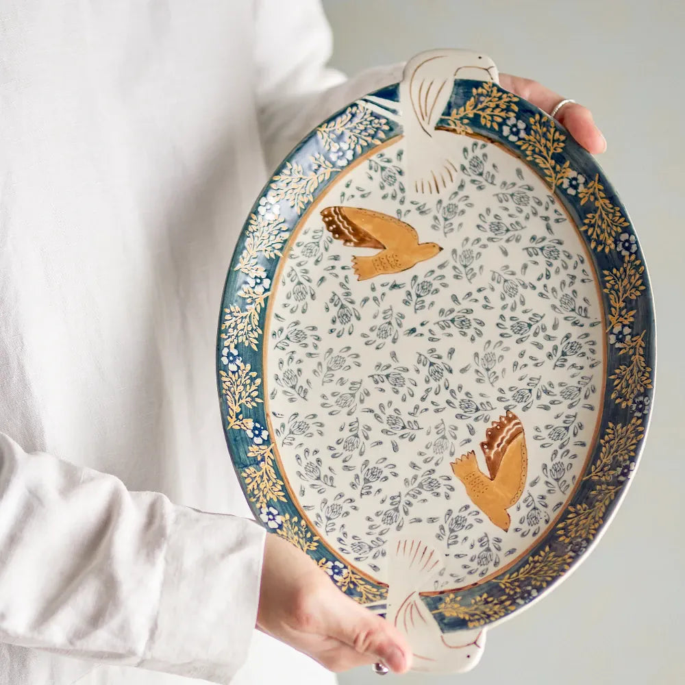 Hezha Serving Tray | Blue