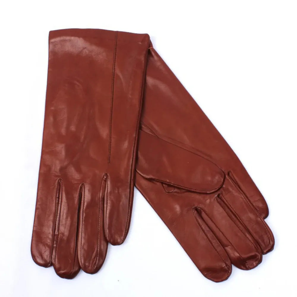 Italian Leather Silk Lined Gloves | 2867 Cognac