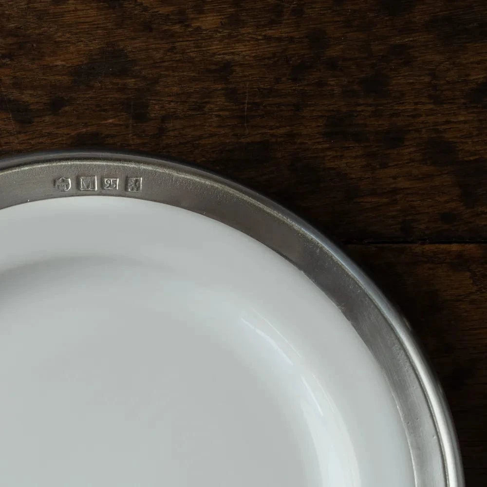 Italian Pewter and Ceramic Side Plate