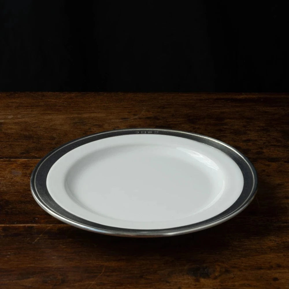 Italian Pewter and Ceramic Side Plate