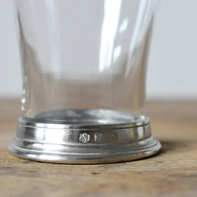 Italian Pewter and Crystal Pint Glass