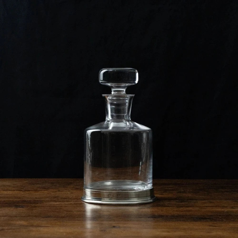 Italian Pewter & Crystal Spirit Decanter