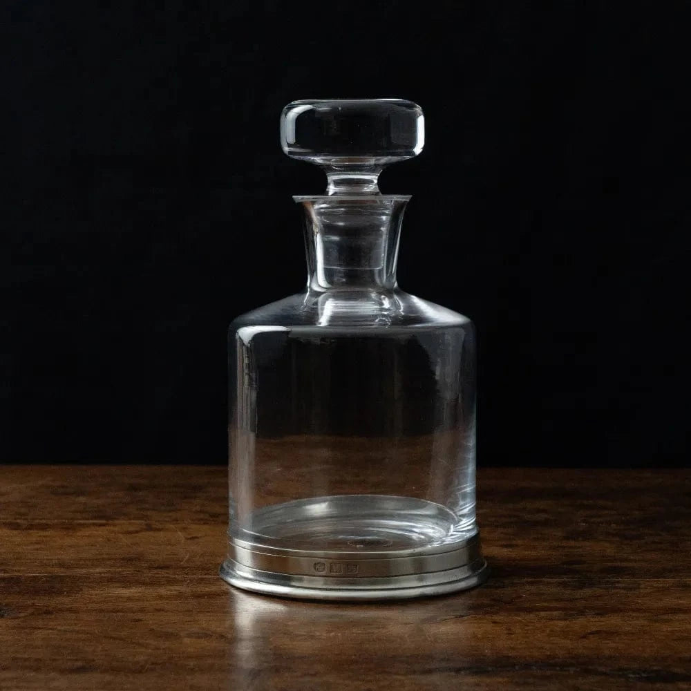 Italian Pewter & Crystal Spirit Decanter