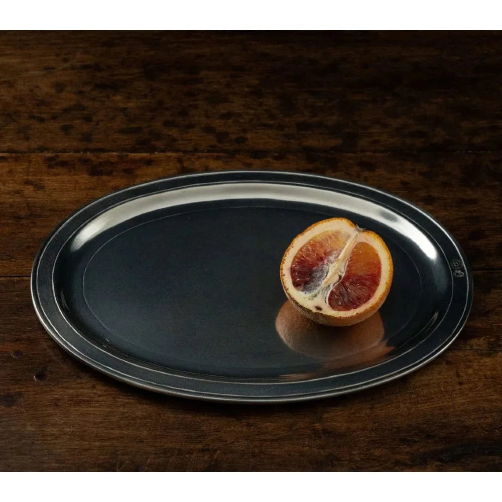 Italian Pewter Oval Tray 'Orvieto' | Large