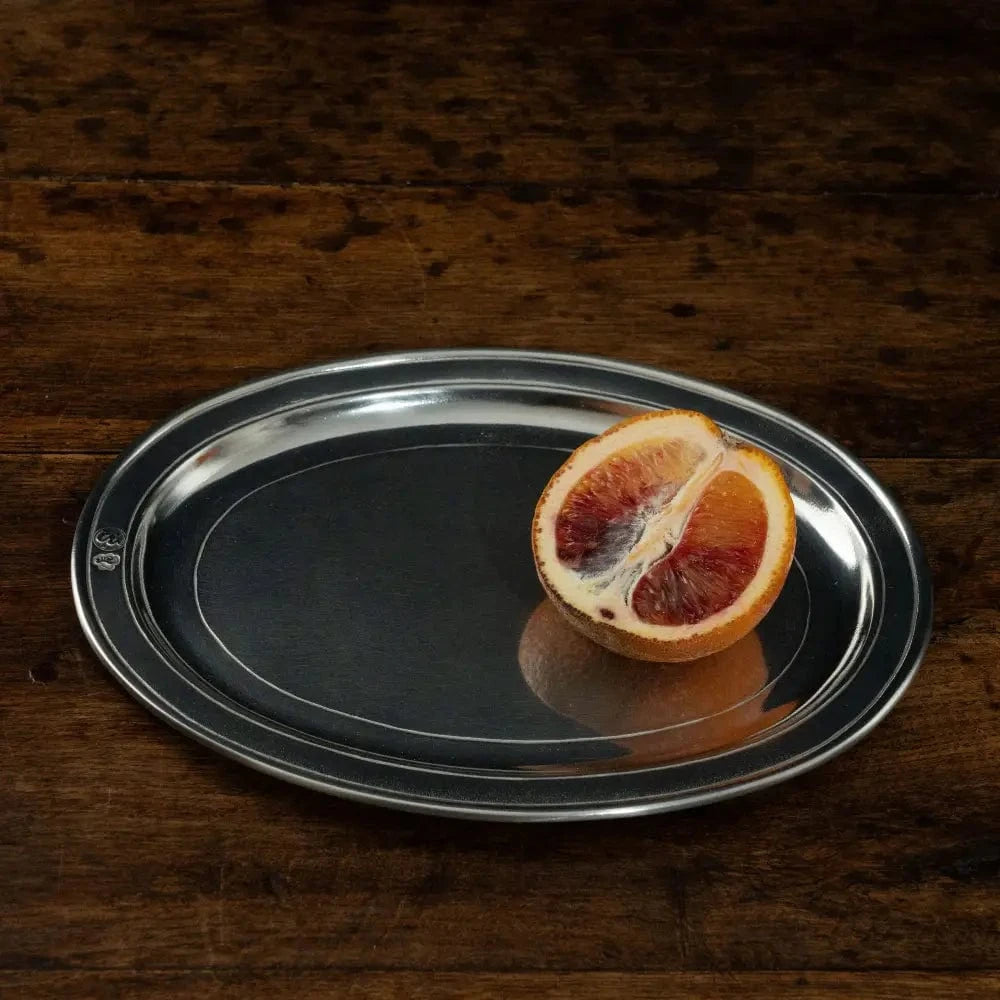 Italian Pewter Oval Tray 'Orvieto' | Medium