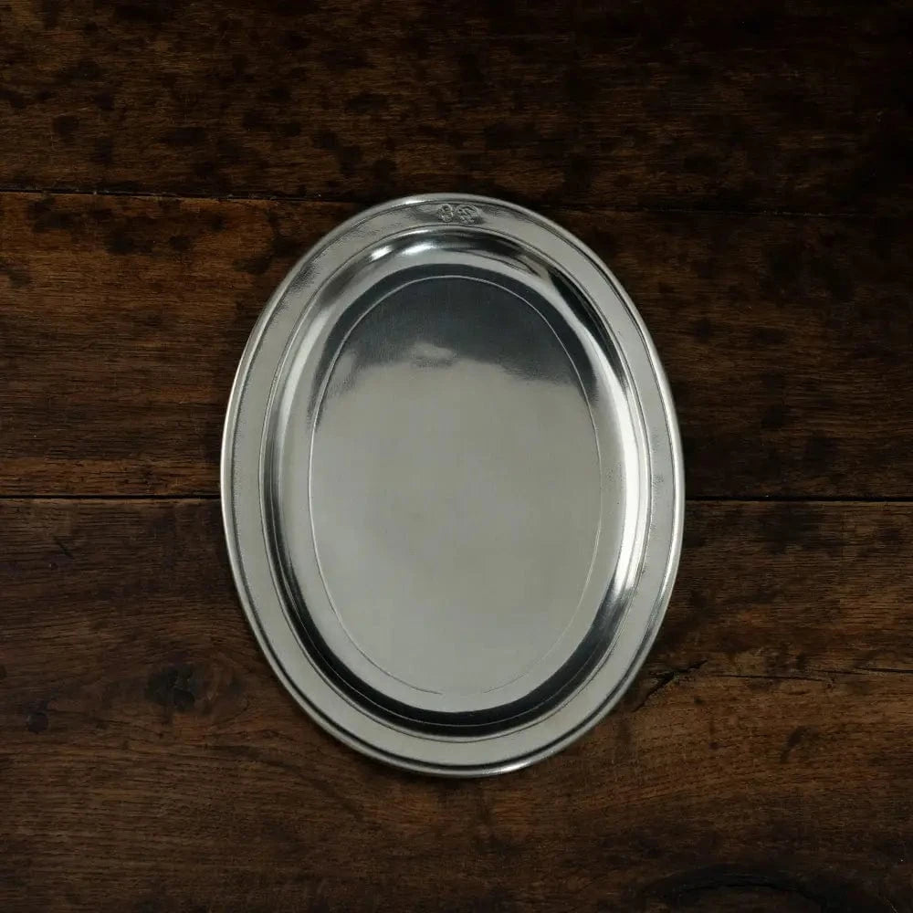 Italian Pewter Oval Tray 'Orvieto' | Medium