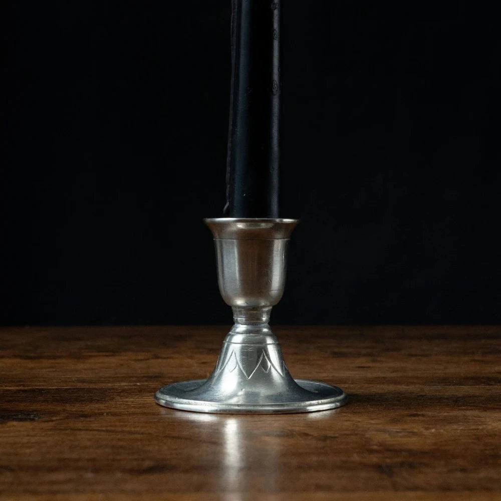 Italian Pewter Short Candlestick