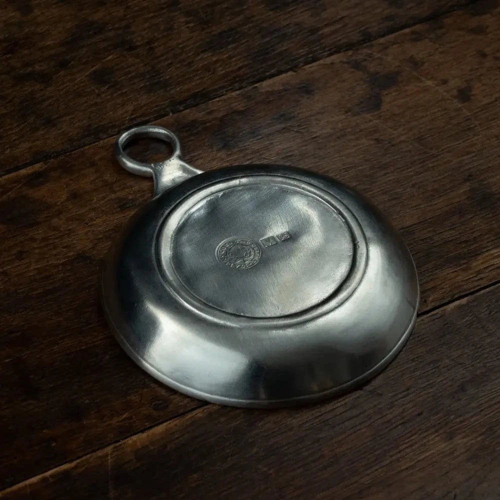 Italian Pewter Tasting Dish with Ring Handle