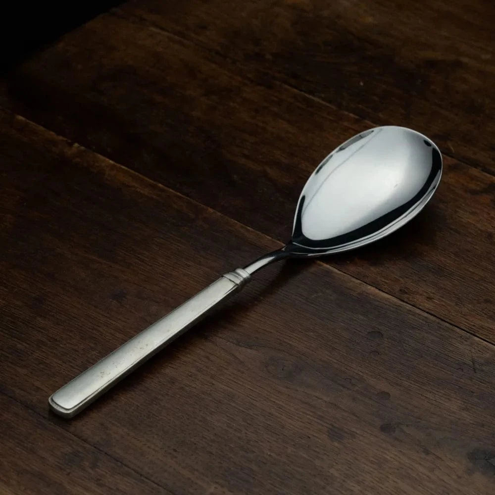 Italian Pewter Wide Serving Spoon