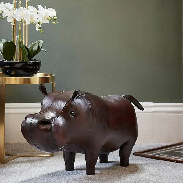 Omersa Leather Animal - Large Hippo | Cranfields Wellington