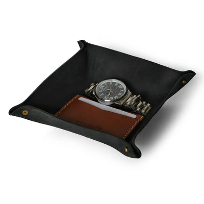 Leather Everyday Tray | Raw Black