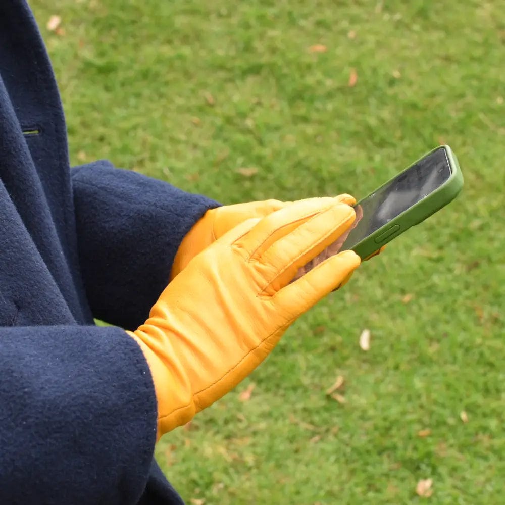 Leather Gloves – Touch Screen | Golden Yellow