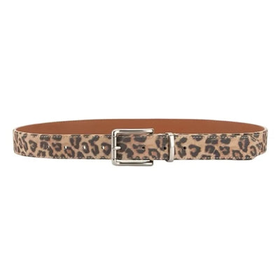 Leopard Leather Belt | Silver