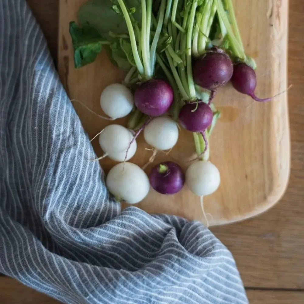 Linen Kitchen Cloth | Grey White Stripe