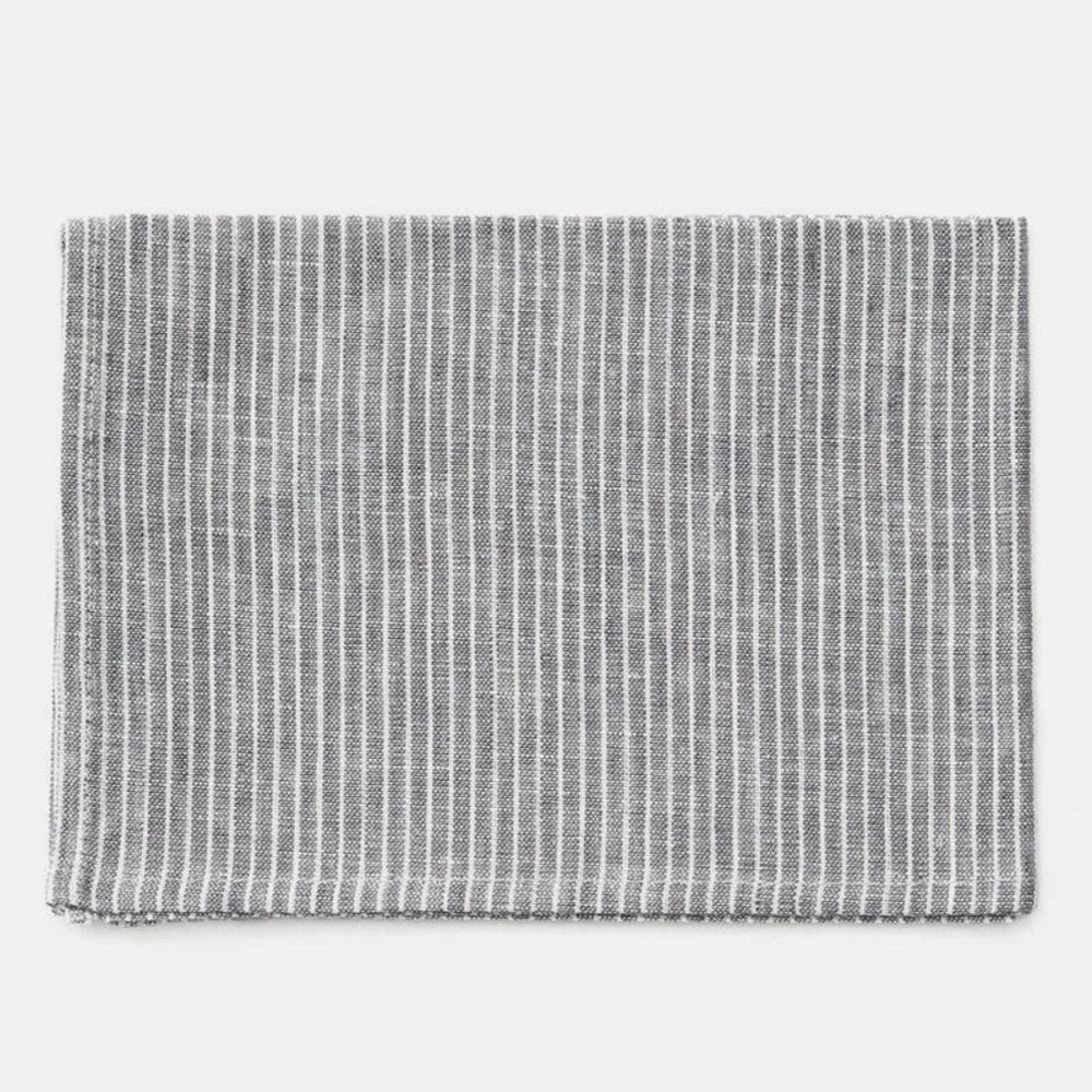 Linen Kitchen Cloth | Grey White Stripe