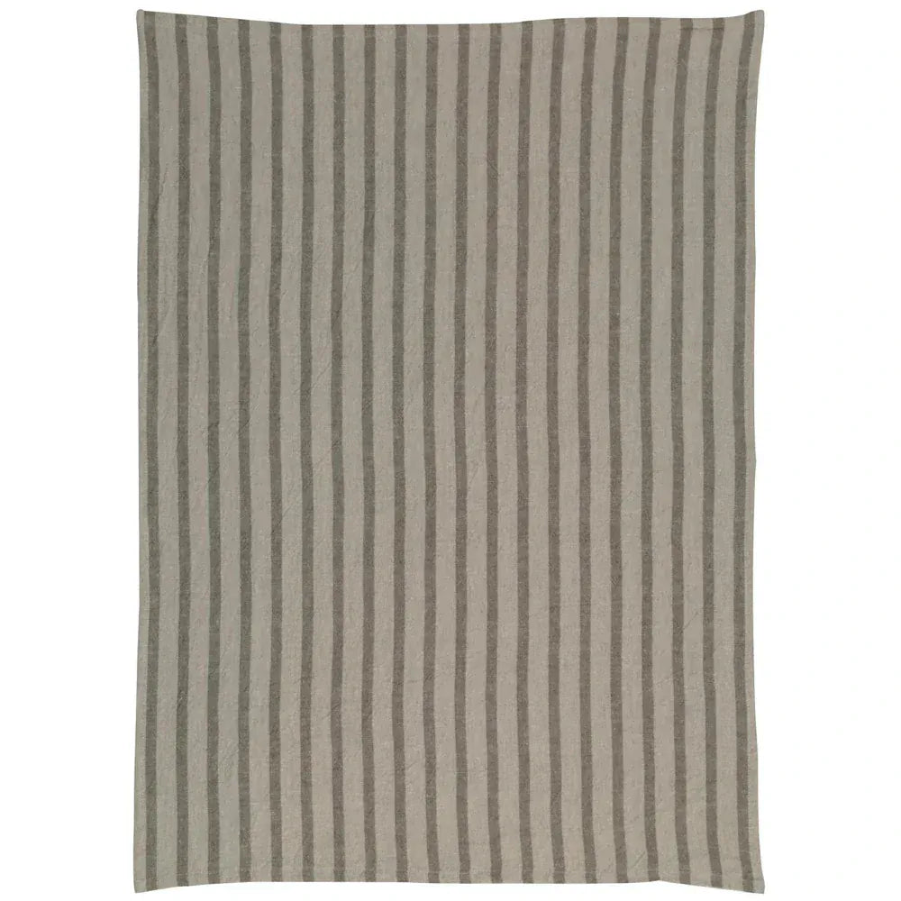 Linen Tea Towel | Butter Brown Stripes