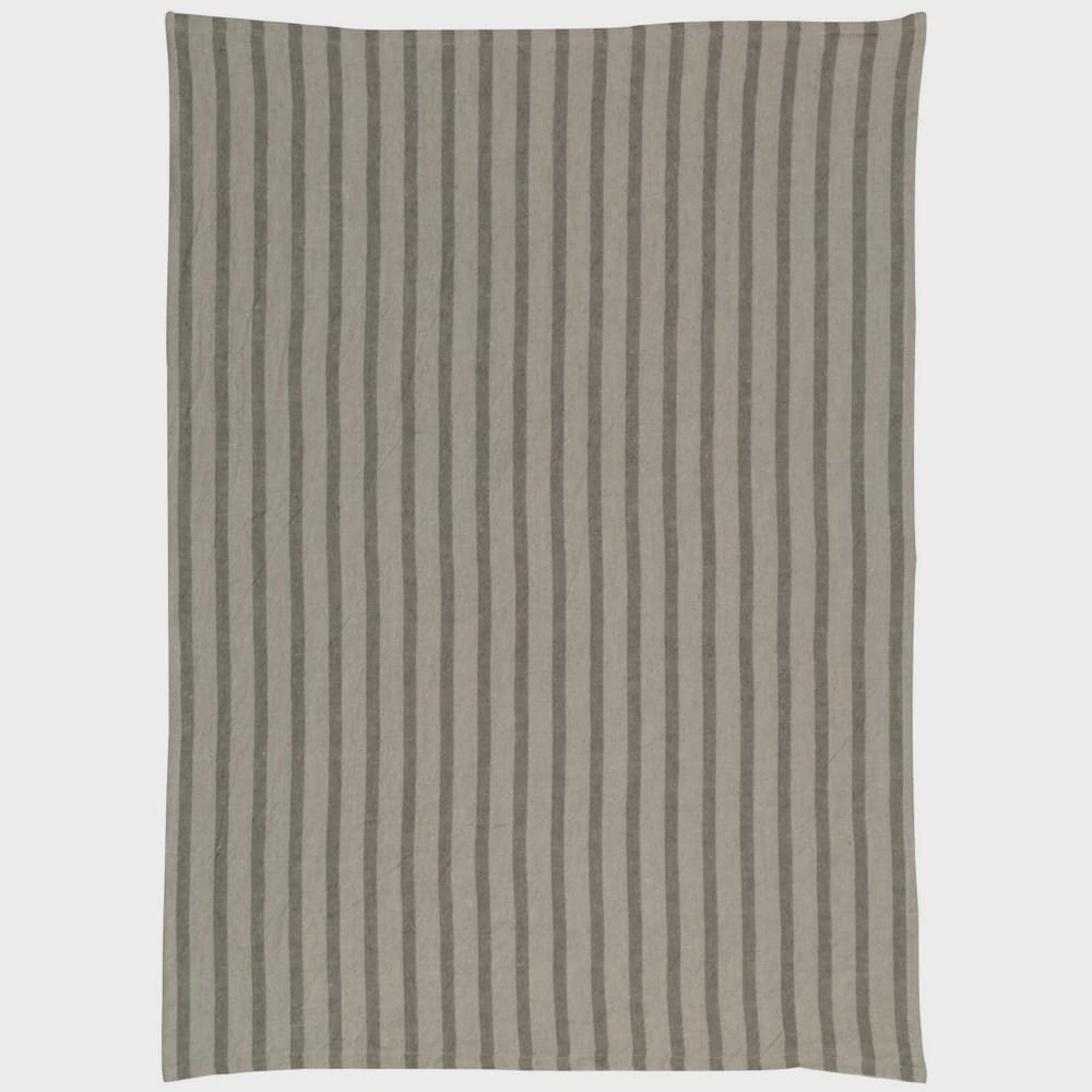 Linen Tea Towel | Butter Brown Stripes