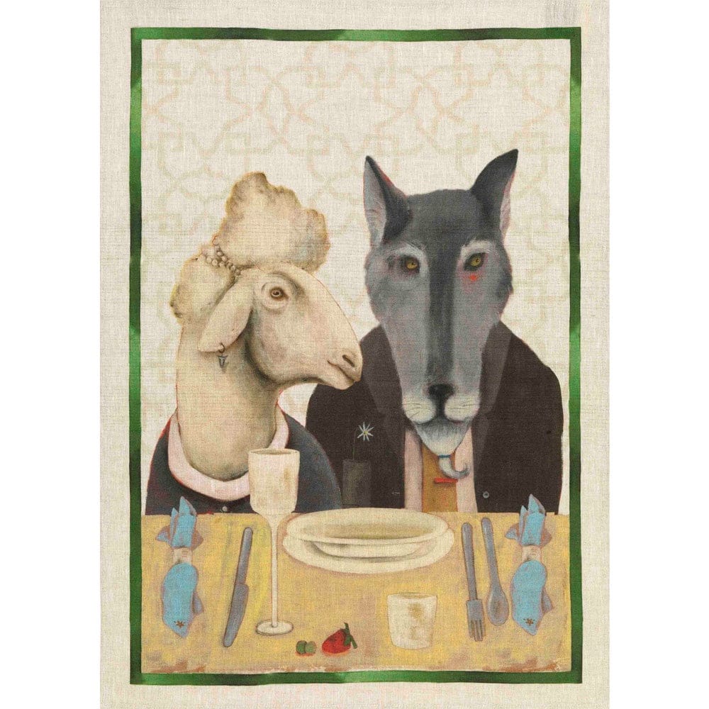 Linen Tea Towel | Sheep and Wolf