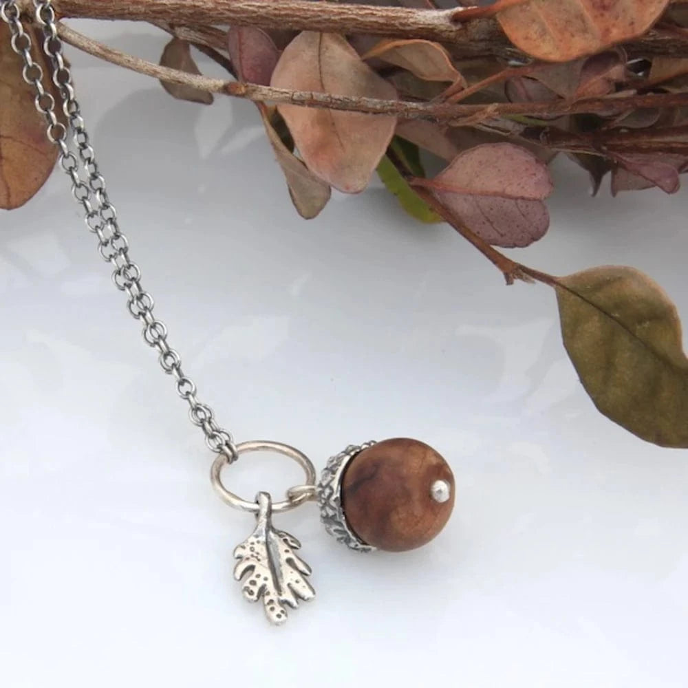 Louise Douglas | Acorn Necklace | Wooden