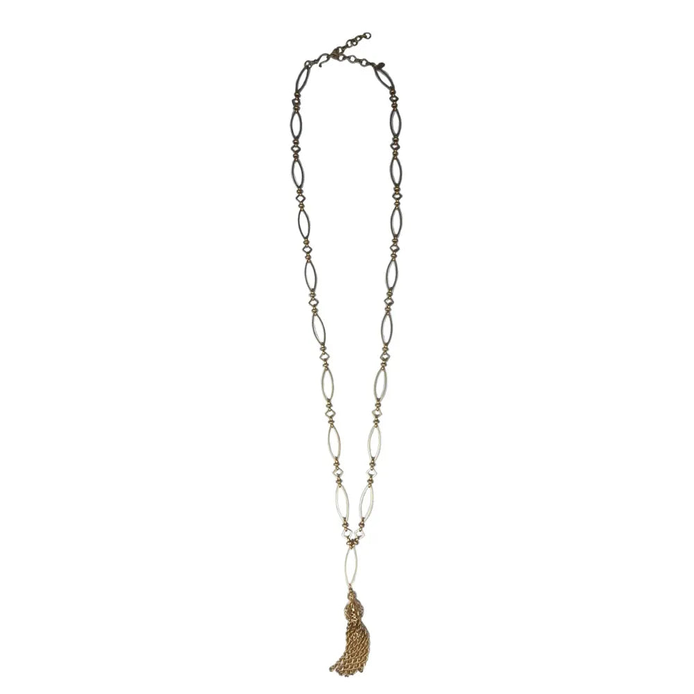 Marquise Chain Tassel Necklace | Gold Alloy