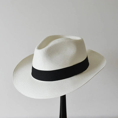 Medium / Black Band Urban Panama Hat | White