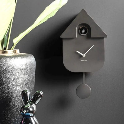Modern Cuckoo Clock | Metallic Dark Grey