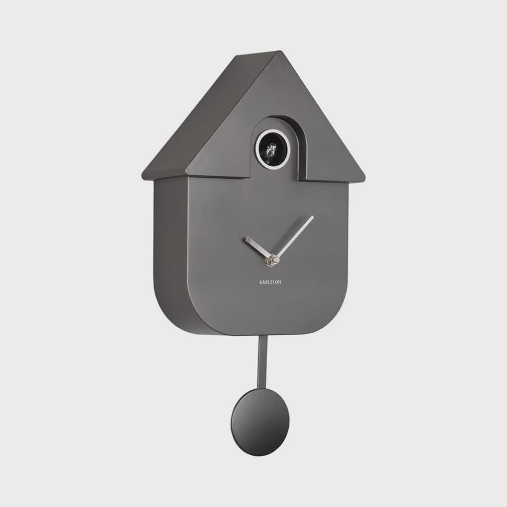 Modern Cuckoo Clock | Metallic Dark Grey
