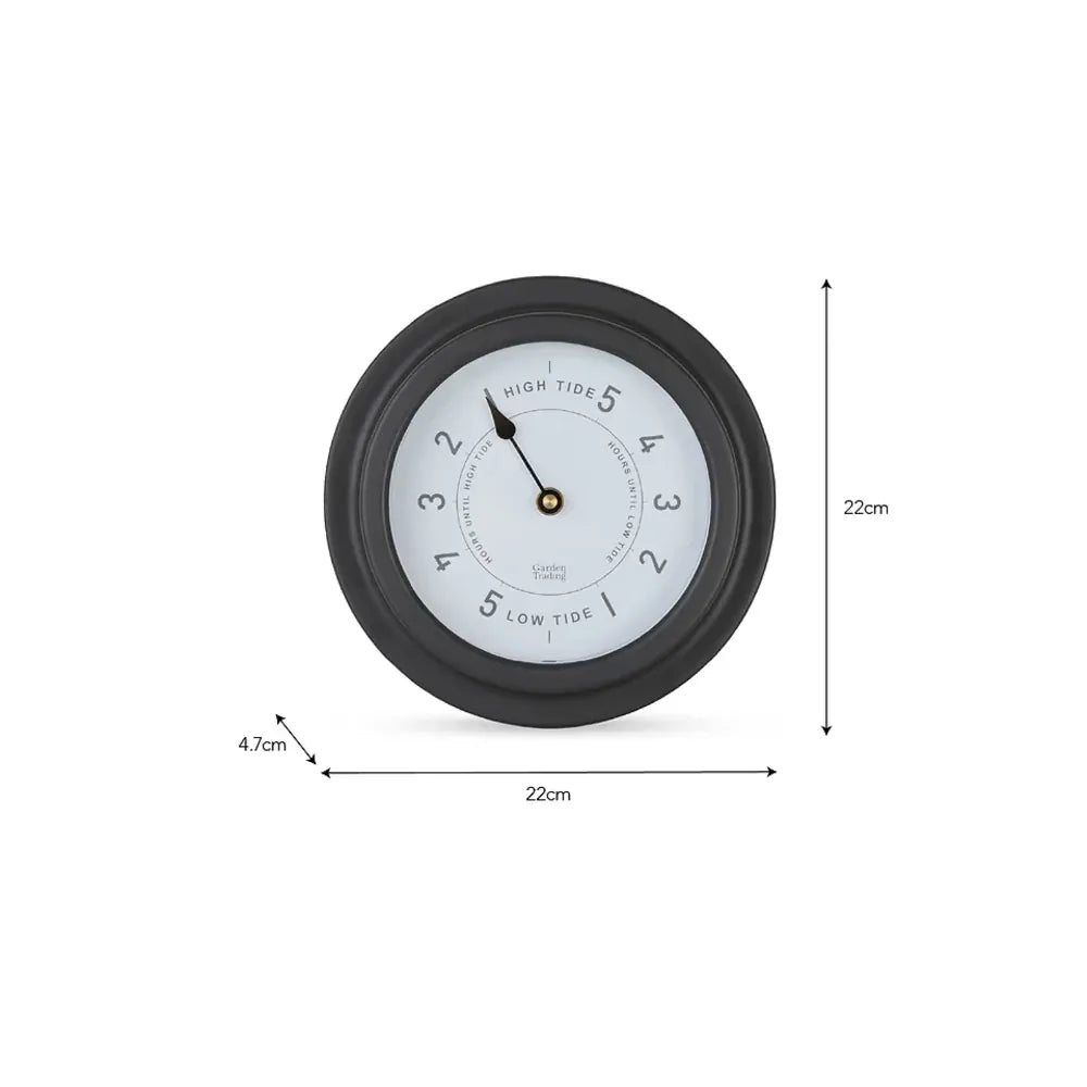 Narberth Tide Clock 22.7cm | Steel Carbon