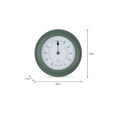 Narberth Tide Clock 22.7cm | Steel Thistle Green