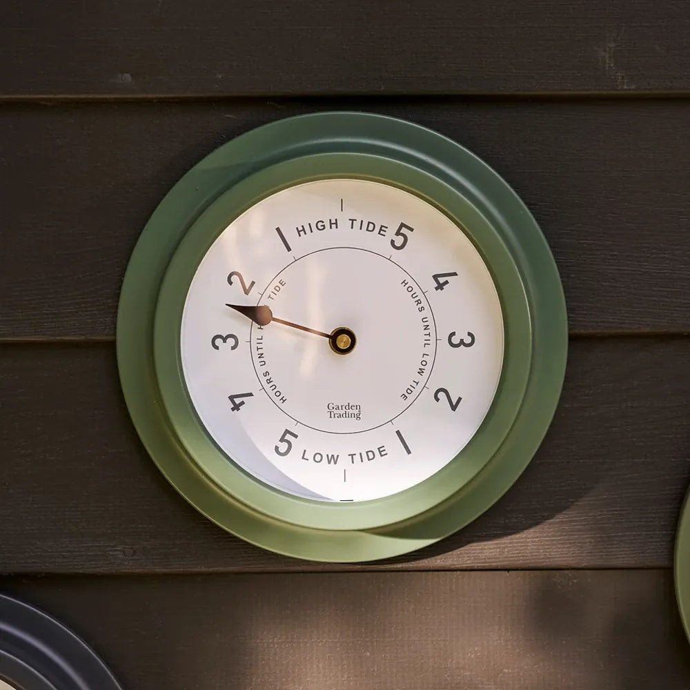 Narberth Tide Clock 22.7cm | Steel Thistle Green