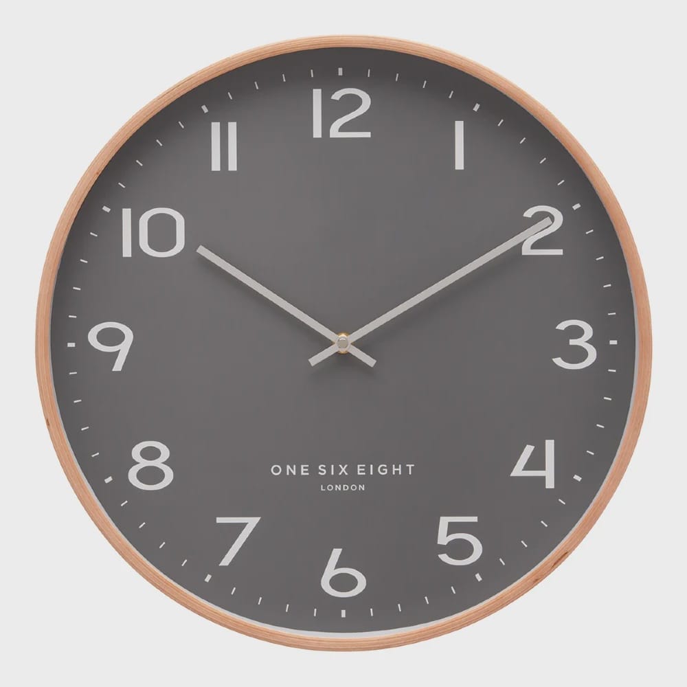 Olivia Timber Wall Clock | 41cm | Grey