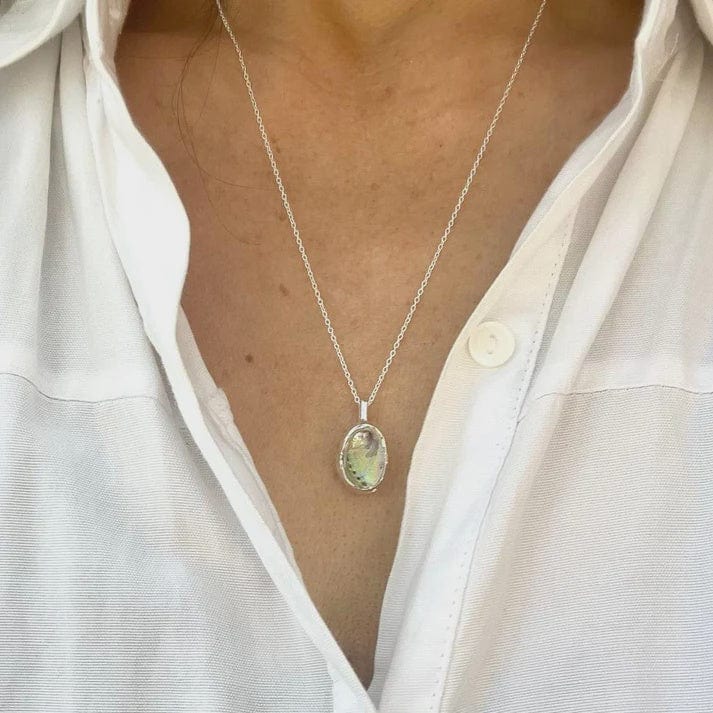 Paua Shell | Silver Pendant Necklace