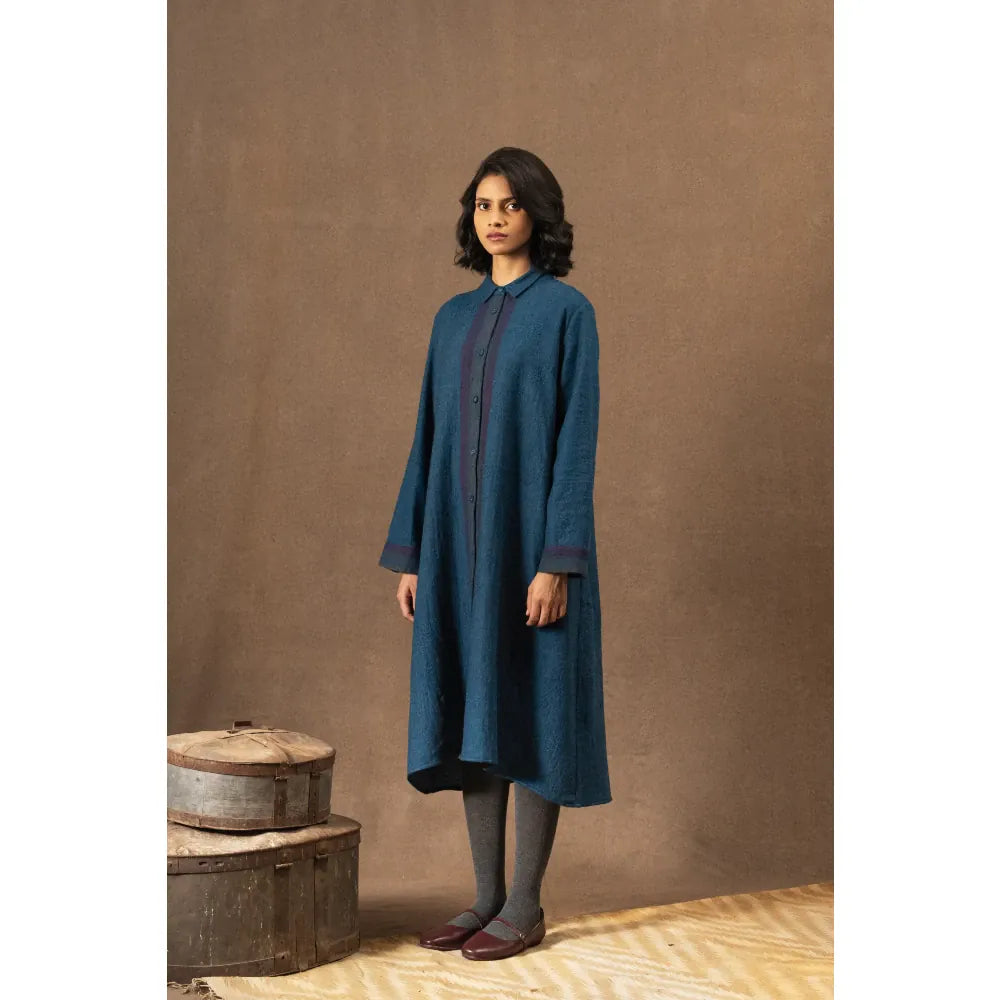 Peri Wool Dress | Indigo