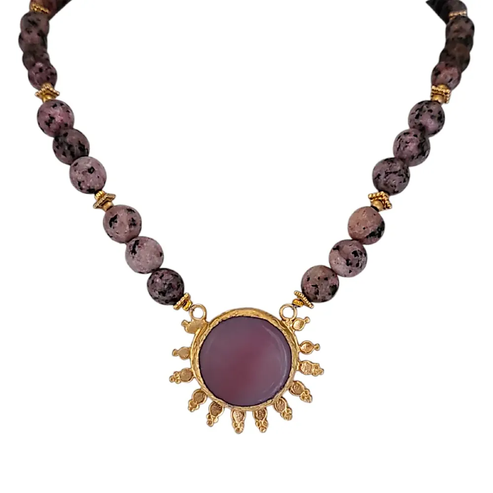 Pink Rhodonite + Rose Quartz Sunshine Necklace