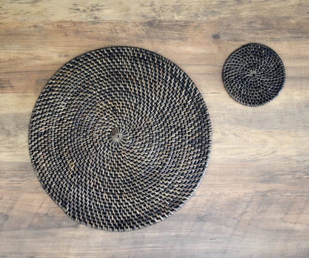 Rattan Placemat Round | Black