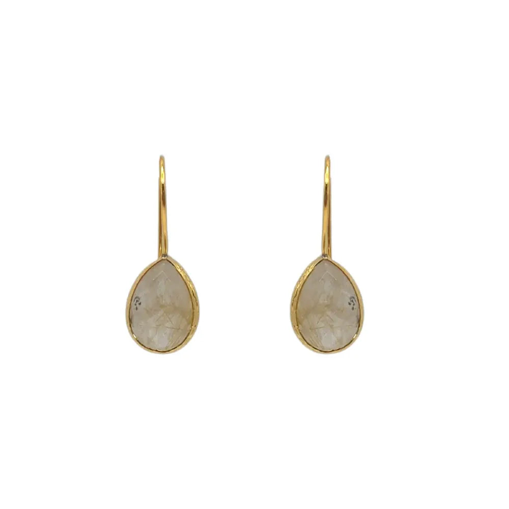 Rutilated Quartz Stone Earrings